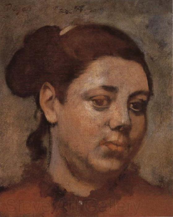 Edgar Degas Head of a Woman Norge oil painting art